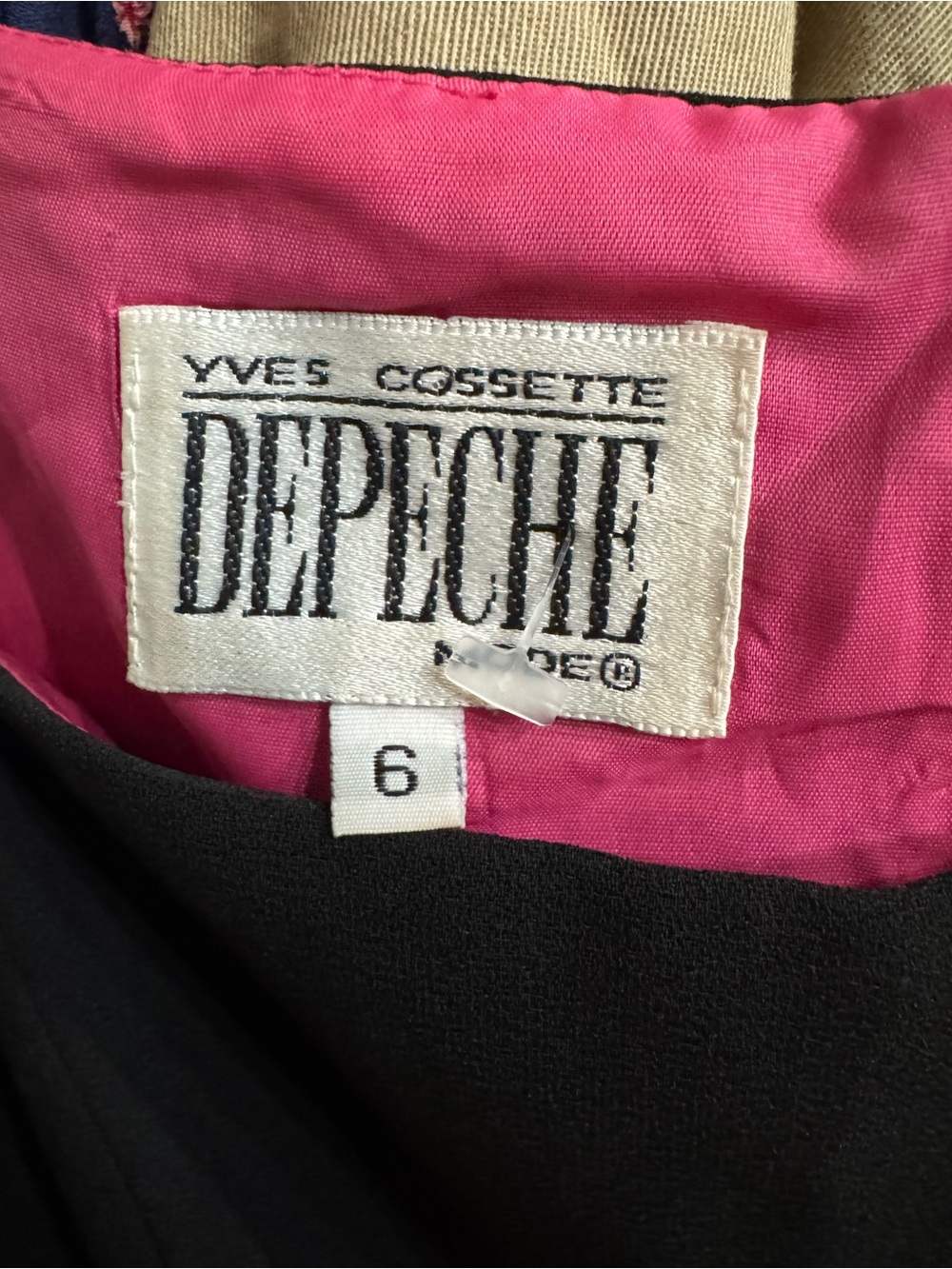 Vintage Yves Cossette Depeche Mode Black Mini Dress 90’s Grunge Size 6 - Picture 3 of 5